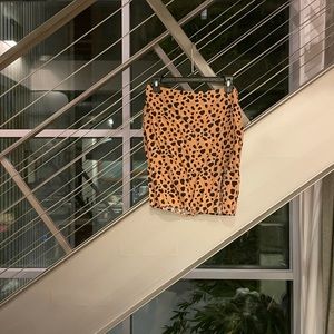 NWT Blue Life by Planet Blue leopard mini skirt size S with slit!